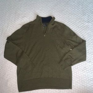 Club Room Italian Spun Quarter Zip Olive Green Size Small Like New